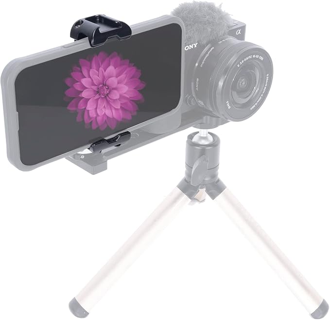 NICEYRIG Pro Phone Holder with 1/4 Mount 360 Degree Rotation and 180 Degree Tilt for DSLR and Mirrorless, Cinema Camera, Camcorder Cage Rig - 519