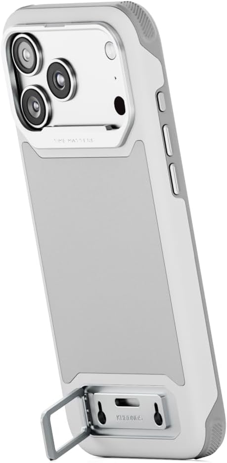 Tilta Khronos Lite Case Compatible with iPhone 17 Pro Max – Light Gray | Lightweight Mobile Cage | Kickstand | Magnetic Mounts | Metal Lens Frame | Professional Smartphone Rig