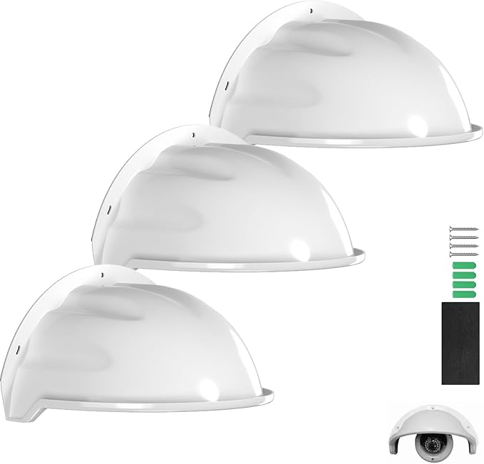 Universal Sun Rain Shade Camera Cover, Plastic Camera Cover Shield for Sun Rain Shade Camera Cover, Protective Roof for Nest/Ring/Arlo/Dome/Bullet Outdoor Camera (3 Pack)