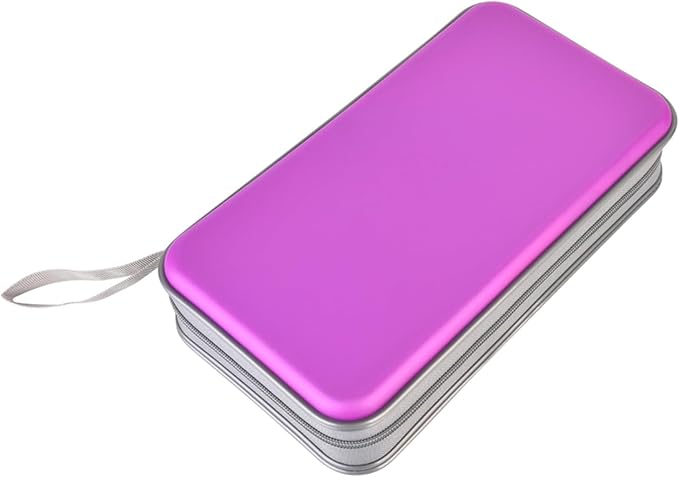 alavisxf xx CD Case, 96 Capacity Hard Plastic CD Holder Protective DVD Disc Storage Case Holder Portable Zipper CD DVD Organizer Storage Wallet for Car Home Travel (96 Capacity, Purple)