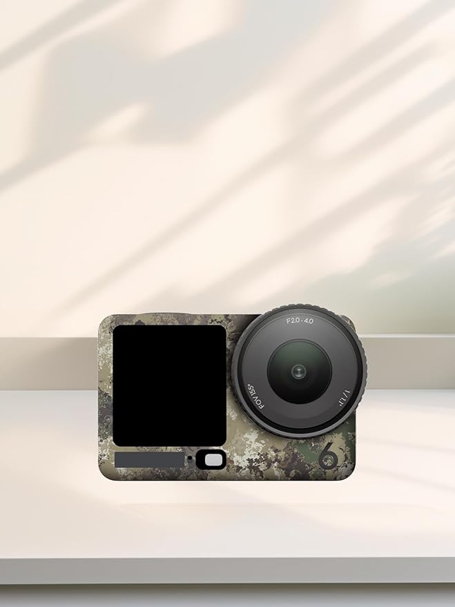 ZBAGUG for DJI Action 6 Skin Full Body Wrap, Anti-Scratch Waterproof Protective Sticker, Full Coverage Action Cam Wrap, for DJI Action 6 Accessories, Camouflage