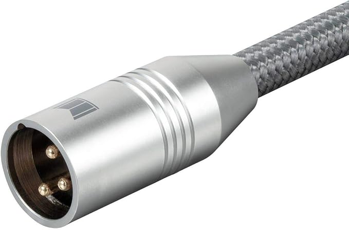 Monolith XLR Male to XLR Female Audio Cable - 2 Meter - Gray, 24K Gold Plated Connectors, Balanced, Oxygen Free Copper, Premium Home Audio