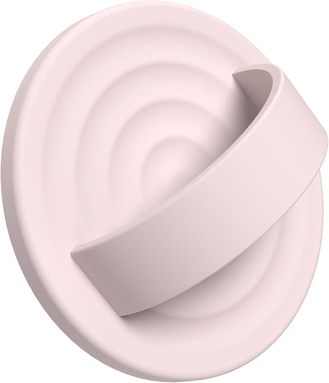 Upgraded Magnetic Phone Grip, Liquid Silicone Soft and Portable, Removable Finger Loop Ring Grip Holder for iPhone, Strong Magnetic Attraction, Compatible with MagSafe Phone Case, Lovely Pink