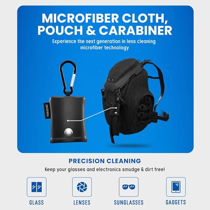 Microfiber Cloth & Glasses Wipes (6 Pack) Lens & Glasses Cleaning Cloth - Eyeglass Cleaner - Camera Lenses & Gadget Delicate Screens - All Six