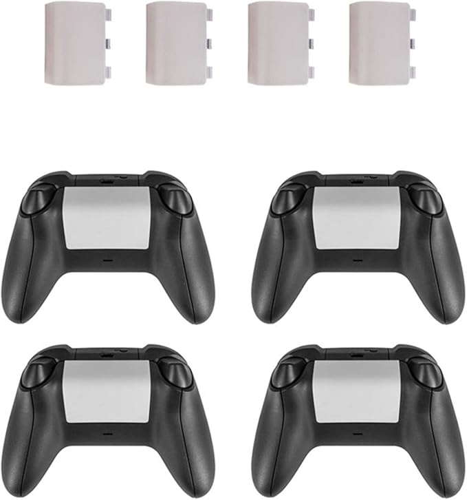 E-outstanding 4Pcs Battery Door Back Cover Replacement Batteries Back Cover for Xbox One/Xbox One S Wireless Controller, White