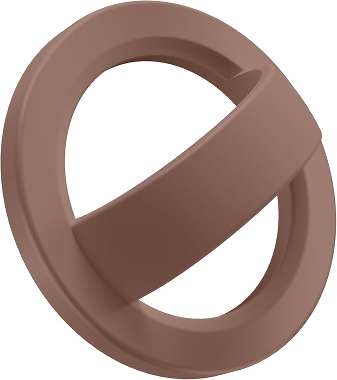 GONEZ Magnetic Phone Grip Compatible with MagSafe, Removable Silicone Loop Grip, Phone Ring Holder for Back of Phone for iPhone 17/16/15/14/13/12 Series, Brown