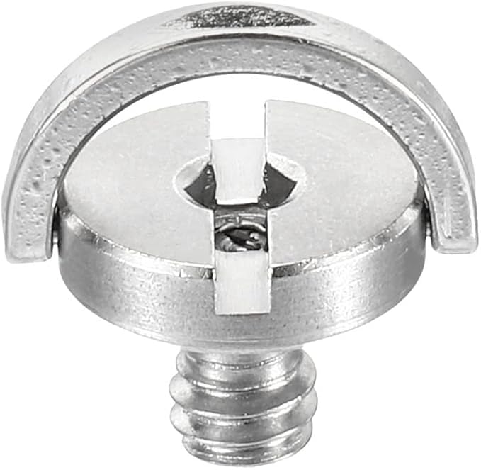 PATIKIL 1/4-20 Thread 12mm Length D-Ring Stainless Steel Camera Fixing Screw, D Shaft Quick Release Plate Screw for Camera Tripod/Monopod, Silver