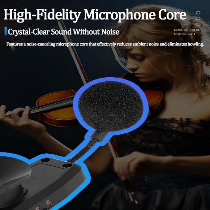 Wireless Violin Microphone with Suction Cup，Plug&Play Professional Sound Amplification for Acoustic Violin, Fiddle Performance and Recording