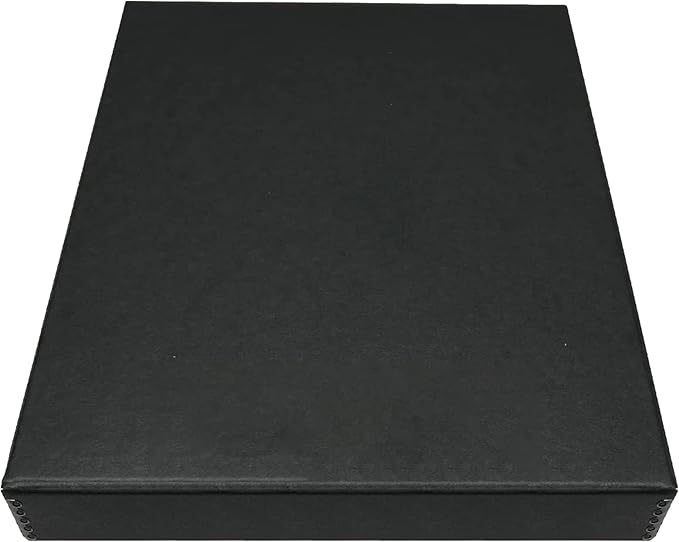 Golden State Art, Archival Folio Storage Box 11x14, Clamshell Design with Metal Edge, Preserve And Store Photos Documents Cards Prints Arts Crafts DIY, Black