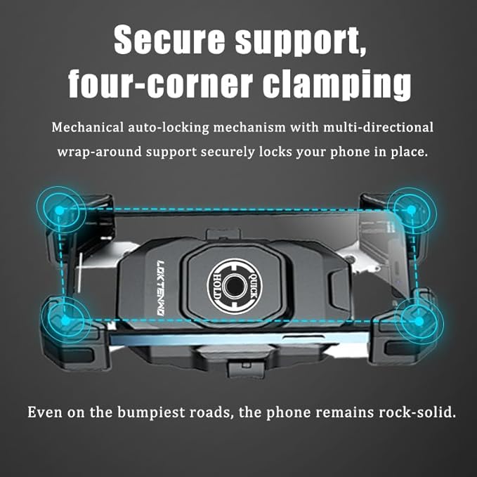 Anti-Theft UTV Phone Mount with Vibration Dampener, Adjustable UTV Cellphone Holder Fit on 1.5''/1.65''/1.75''/1.85'' Roll Cage Bar, for 5.4''-7'' Smartphone