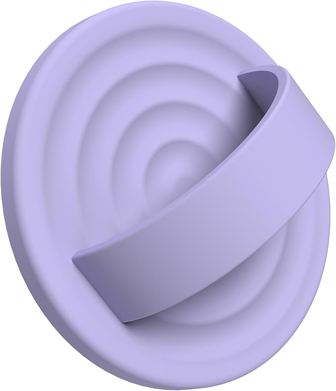 Upgraded Magnetic Phone Grip, Liquid Silicone Soft and Portable, Removable Finger Loop Ring Grip Holder for iPhone, Strong Magnetic Attraction, Compatible with MagSafe Phone Case, Lilac Purple
