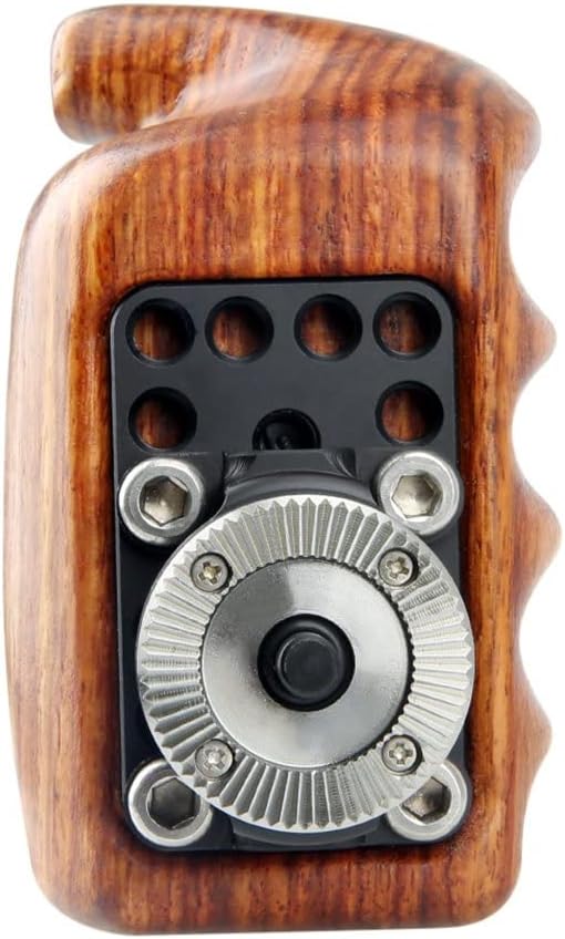 NICEYRIG Rosette Wooden Handle Grip Left Side (M6 Thread Diameter 31.8mm) Applicable for Nikon Sony Canon Camera Camcorder Cage Rig, Shoulder Mount Support Rig