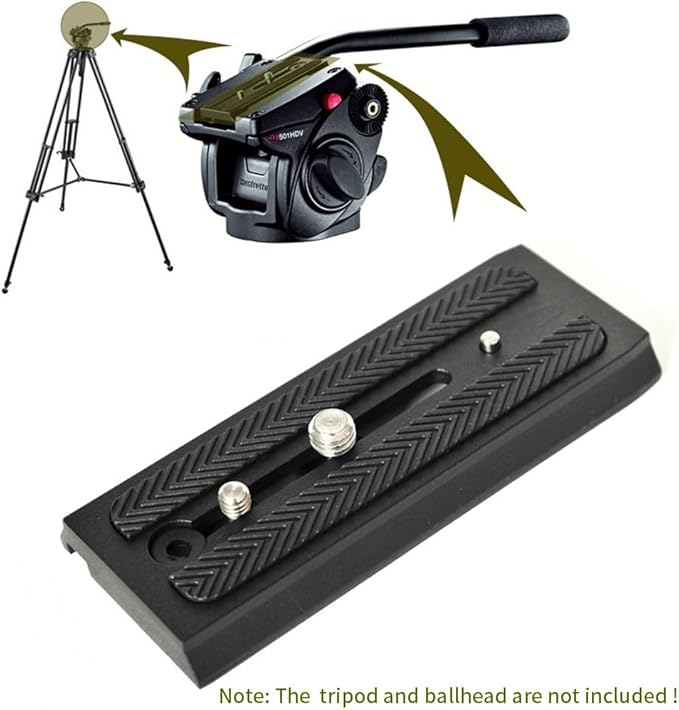501PL 120MM Long Quick Release Plate For Manfrotto 501PL, 503, 701HDV- RC5 System Replacement (#3433PL)- Compatible with 501/503/577/701 NG Tripod Heads, With 1/4"-20 & 3/8"-16 D-Ring Screw