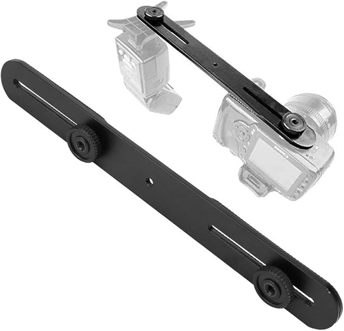 Flash Bracket Universal Dual Flash Bracket Holder with 2 Adapter Screws 1 4 Screw Hole Tripod Light Stand for SLR Cameras Adjustable Photography Accessories