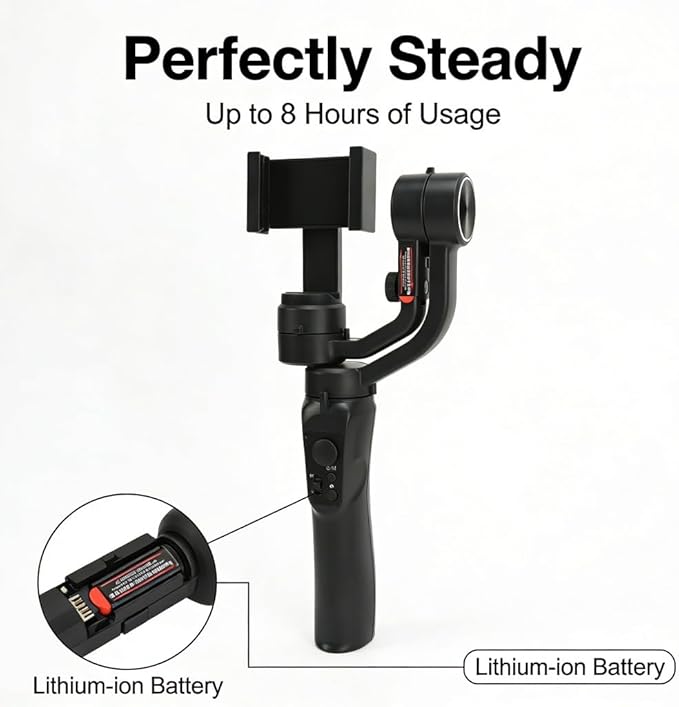 3 Axis Phone, Handheld Stabilizer, 7.0in Smartphone Support - Real - Time Anti - Shake, Intelligent Follow - Up, Live Streaming