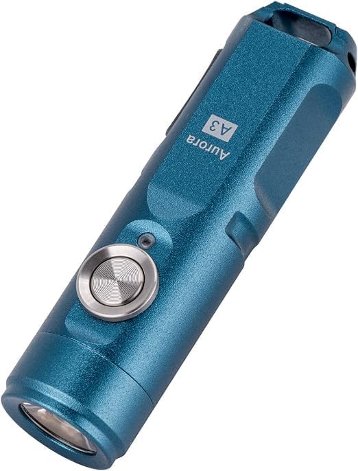 RovyVon A3 Gen 4 Keychain Flashlight, Super Bright 650 Lumens, USB C Rechargeable EDC Flashlight Water-Resistant, Lightweight- Ideal for Everyday Carry, Camping, Hiking, Emergency (Blue)