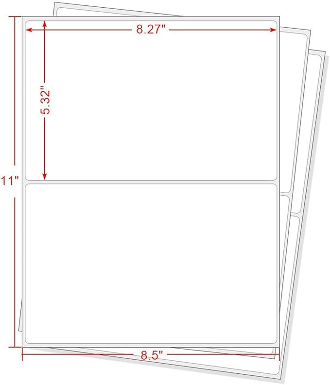 Round Corner Half Sheet Shipping Labels for Laser and Inkjet Printers,8.5" x 5.5" Address Labels Self Adhesive Mailing Labels(2000 Sheets, 4000 Labels)