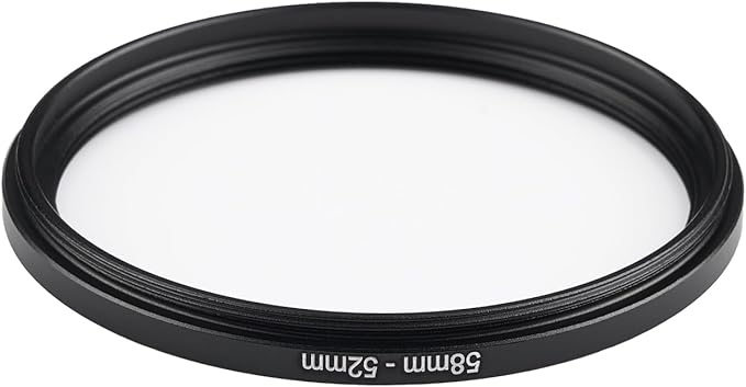 58mm to 52mm Step-Down Ring Filter Adapter,for All Brands UV ND CPL, Metal Ring Step-Down Rings Adapter Filter (58mm-52mm)