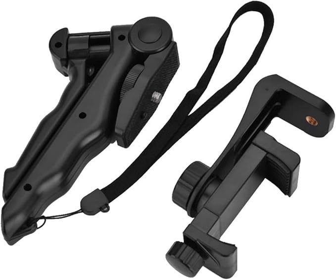 Smartphone Stabilizer, Foldable Cellphone Gimbal Holder Handheld Hand Grip Mount Bracket with Three Sided Selfie Sticks for Photography