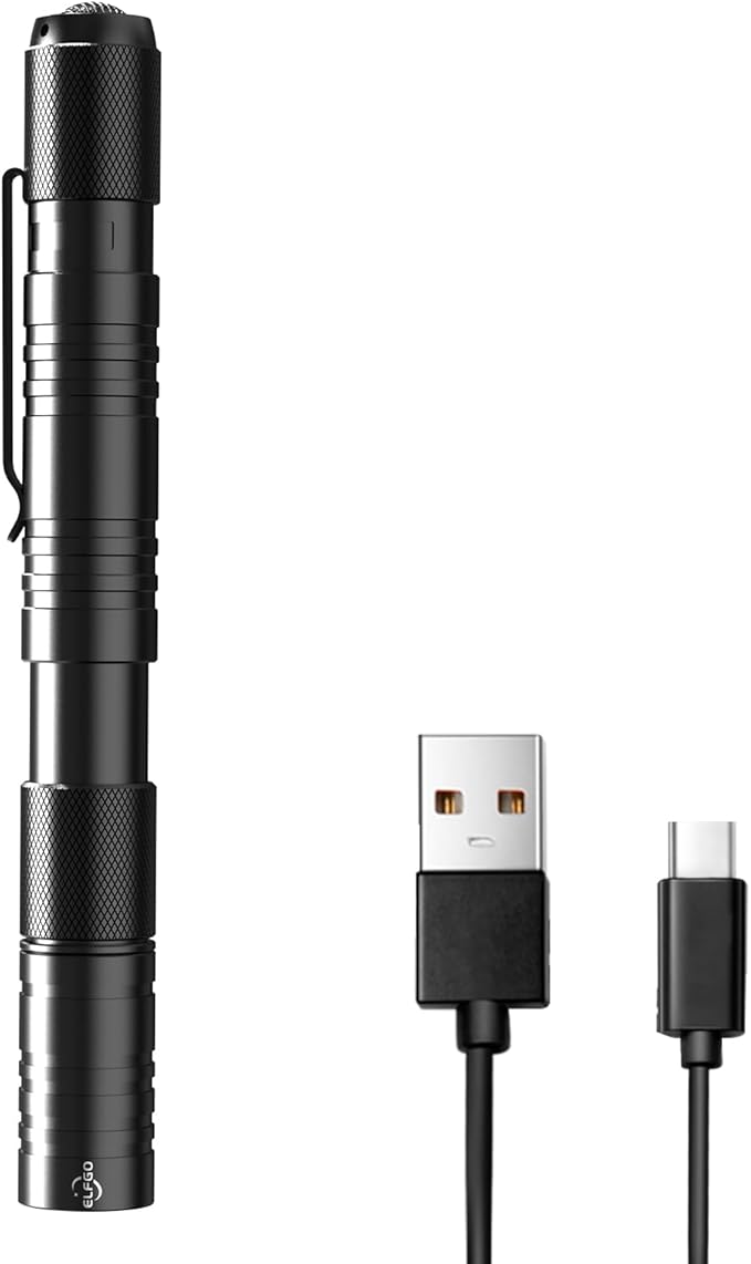 Rechargeable Pen Light, Zoomable Led Penlight Inspector Light Pocket Flashlight with Clip Small Mini Handheld Slim Flashlight 360 Lumens LED for Nurse Medical Repair Engineer Doctor