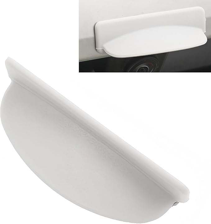 Car Reverse Camera Anti-Rain Cover, Silicone Self-Adhesive Camera Rain Guard Shield, Universal for Most Cars (White)