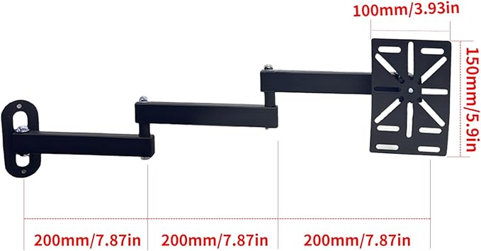 NVRTTRR Movable L-Shaped Dome Camera Bracket, Used for Wall-Mounted Installation of Security Dome Cameras, Camera Installation, (Movable L-Shaped Bracket + Wall-Mounted Bracket) (7.8in+7.8in+7.8in)