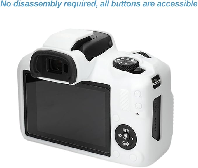 Pocoukate Case for Canon EOS R100 Camera, Soft Silicone Protective Cover Skin with EOS R100 Screen Protector Accessories for EOS R100 Mirrorless Camera Silicone Case - White