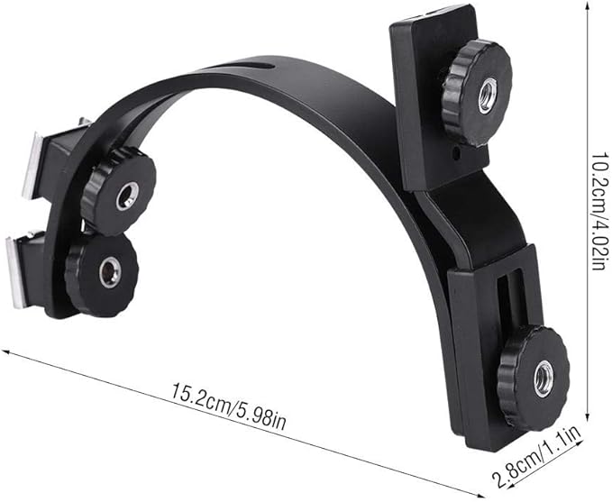C-Shape Dual Hot Shoes Flash Lamp Mount Holder Bracket for DV Cameras Camcorders DSLR Cameras