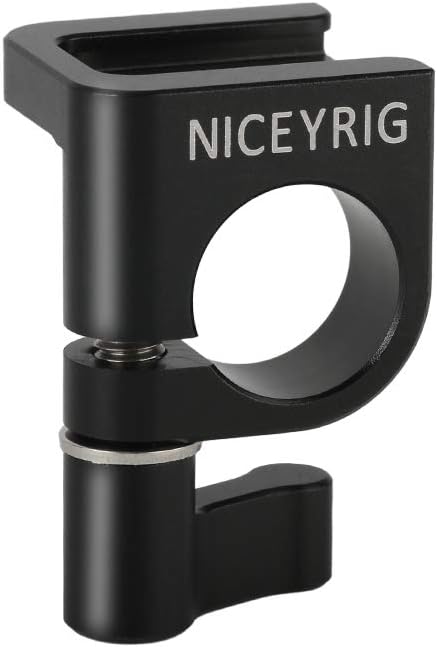 NICEYRIG 15mm Single Rod Clamp to Cold Shoe Adapter, DSLR Camera Rig Rail Block for Monitor Mount LED Light Microphone - 426
