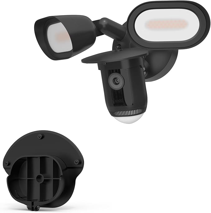 Sun Rain Shade Camera Cover Compatible with R-ing Floodlight Cam Wired Pro, for R-ing Floodlight Outdoor Weather-Resistant Rain Shield Accesorios (Black)