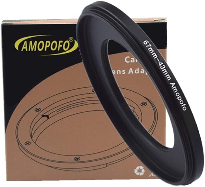 67 to 43mm Metal Ring/67mm to 43mm Step Down Rings Filter Adapter for UV,ND,CPL,Metal Step Down Rings,Compatible with All 67mm Camera Lenses & 43mm Accessories