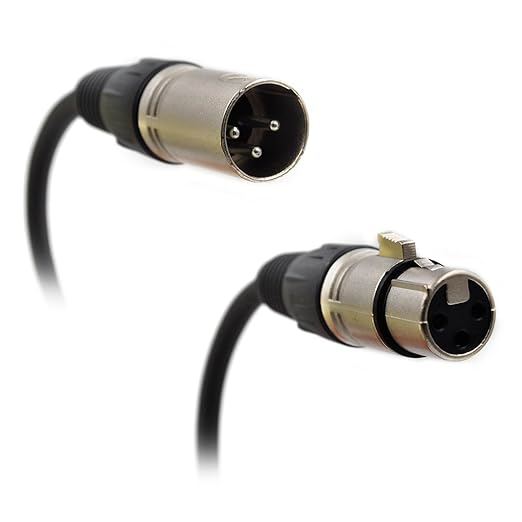 (4-Pack) 25 Foot, XLR Microphone Cable 3-pin XLR Speaker Cable Male to Female Balanced Mic Cable, Black