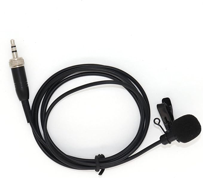 Lavalier Microphone Omnidirectional Condenser Lapel Mic Compatible with Sennheiser Wireless System Transmitter Bodypack 3.5mm Stereo Female Screw Plug with Clip & Cap
