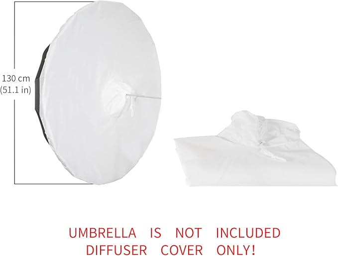 Selens 51 Inch Photography Umbrella Diffuser Soft Cloth for Compatible with 51" Photo Umbrella for Photo Studio Flash Speed Light