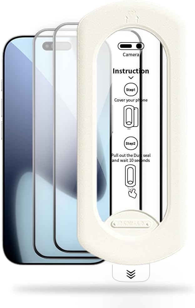 Hillinkit 3 Pack Tempered Glass Screen Protector for iPhone 17 air with Auto-Alignment Kit, Auto Dust, 9H+ Military Grade Shatterproof, Glass Film, HD Clear, Case Friendly