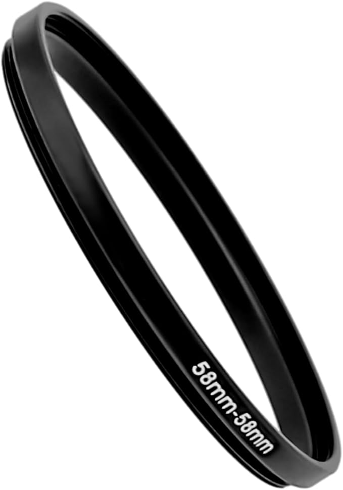 58-37/40.5/42/43/46/48/49/52/55/58/60/62/67/72/77/82mm Step Up & Step Down Rings Adapter for Camera Lens and Filters 58-58 Filter Adapter Ring 58mm Lens to 58mm Filters (58-58mm)