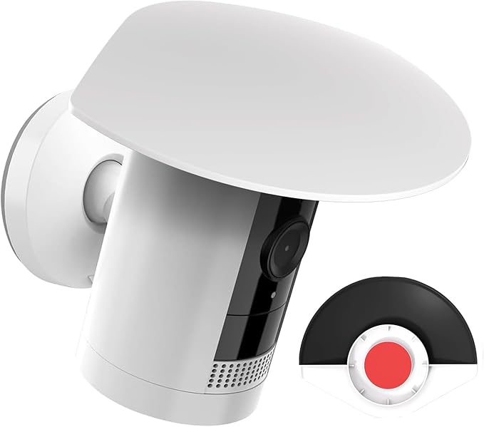 Sun Rain Shade Camera Cover Compatible with Ring Outdoor Cam Plus/Ring Stick Up Cam Battery/Plug-in, Camera Shield Protective Case for Resistant UV, Weatherproof, Easy to Install (White)