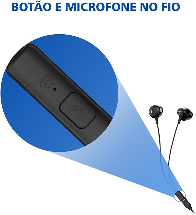PHILIPS Wired Earbuds 3.5mm jack connector with Microphone, in Ear Headphones with mic, Powerful Bass, Lightweight, 3.5mm jack connector Wired Earphones, 3-Button in-line Remote Ear Buds (Black-Gray)