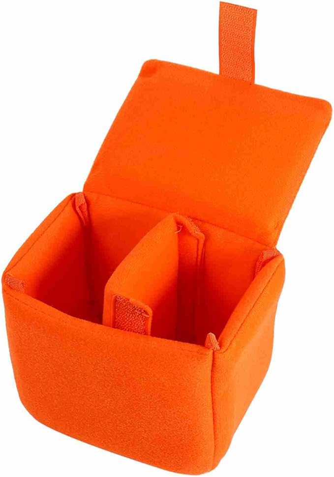 DLSR Camera Bag, Insert Pad Shockproof Insert Protection Camera Case Bag Organizer Accessory for Photographing Padded Camera Pouch Camera Insert Bag (Orange)