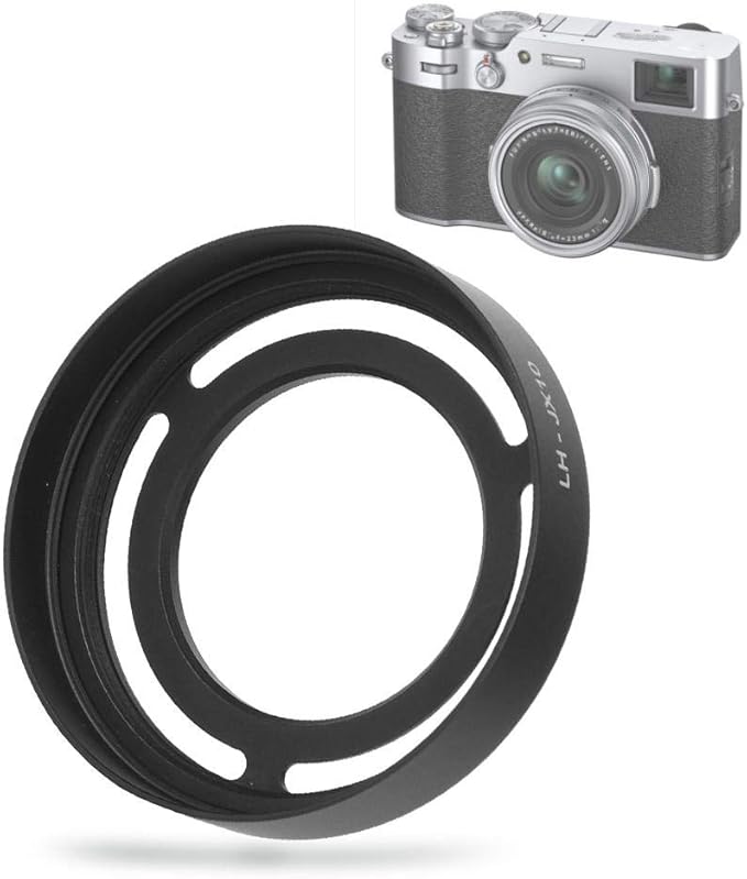 Hollow Metal Lens Hood - Compact Lens Hood - Detachable Camera Lens Hood - for X10/X20/X30 Camera(Black)
