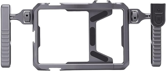 Smartphone Video Rig, Aluminum Alloy Universal Phone Cage Built in Bluetooth Remote Universal Adjustable Vlogging Case with 1/4 inch UNC and Cold Shoe Mount for Recording