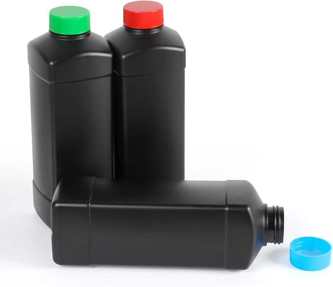 eTone 3x 1000ml Darkroom Chemical Storage Bottles Film Photo Developing Processing 1L