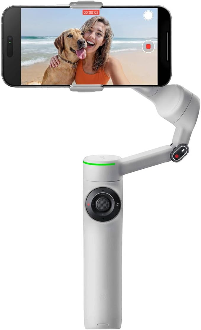 Insta360 Flow 2 Pro Grey- AI-Powered Smartphone Stabilizer, Auto Tracking Phone Gimbal, 200+ App Tracking with Apple DockKit, 3-Axis Stabilization, Built-in Tripod/Selfie Stick, Portable & Foldable