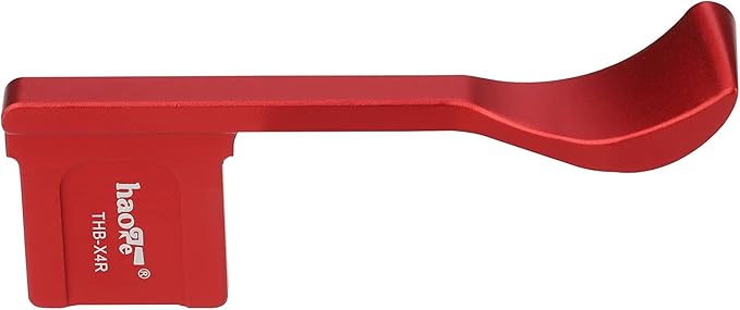 Haoge THB-X4R Hand Grip Metal Hot Shoe Thumb Up Rest for Fujifilm XE4 Fuji X-E4 Camera Red