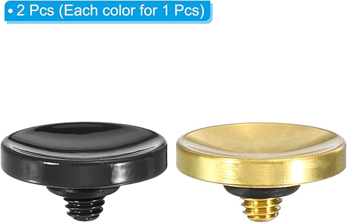 PATIKIL Camera Shutter Button, 2 Pack Soft Shutter Release Button Pure Copper Camera Button Concave, for Nikon for Fujifilm for Leica Black/Golden