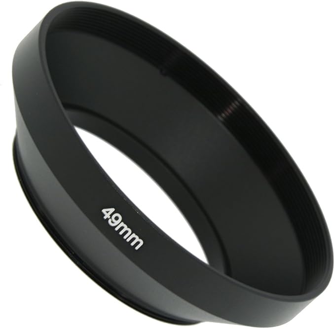 SIOTI 49mm Lens Hood, Oxidation Matte Anti Reflective Treatment, Aluminum Alloy, with 1 * 67mm Lens Cap, Compatible with Sony/Canon/Nikon/Fuji etc >16mm Camera Lens