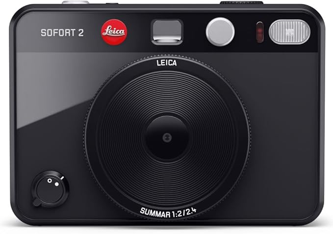 Leica Sofort 2 Digital and Instant Photo Camera with LCD Display, Two Shutter Releases, 10 Lens Effects, and Leica FOTOS App Support (Black)