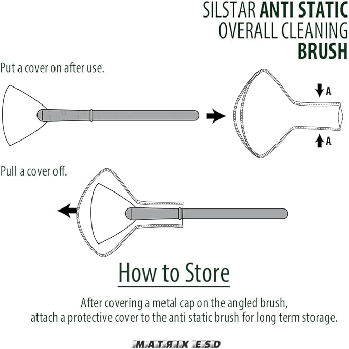 Matrix Anti Static Overall Dual-Action Cleaning Brush -Conductive Hair Vinyl Record Cleaner Brush for Audio,Turntable,LP,CD and Stylus Needle
