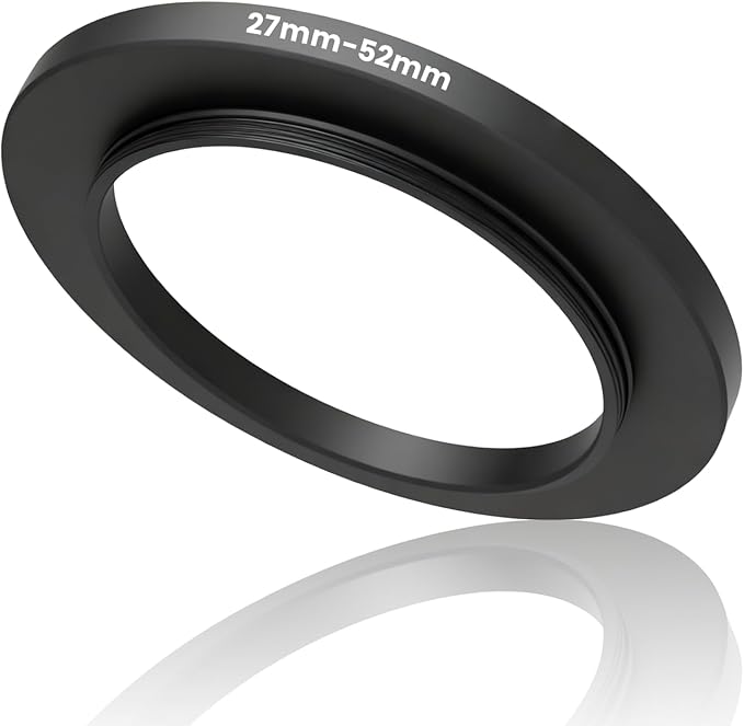 27-52mm Lens Filter Adapter Ring, CNC Machined Step Up Ring Adapter Filter Metal Stepping Rings Allows 27mm Lens to Fit 52mm UV/CPL/ND Filters & Cameras Converters