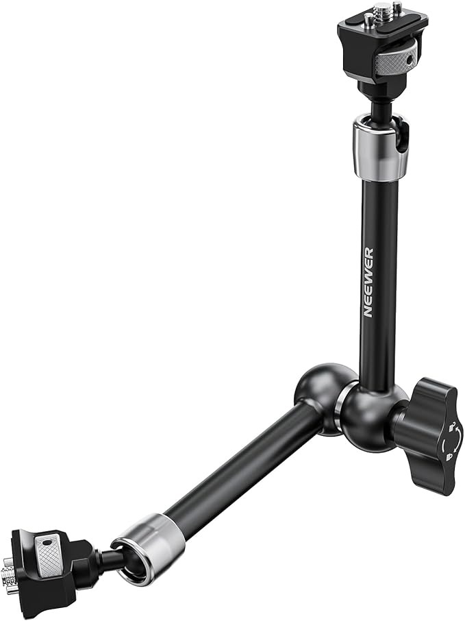 NEEWER 11" Articulating Magic Arm with 360° Ball Heads & Locating Pins for ARRI, Camera Monitor Mount with 1/4" Screws for DSLR Action Camera Monitor Video Light Compatible with SmallRig Cage Rig,ST16